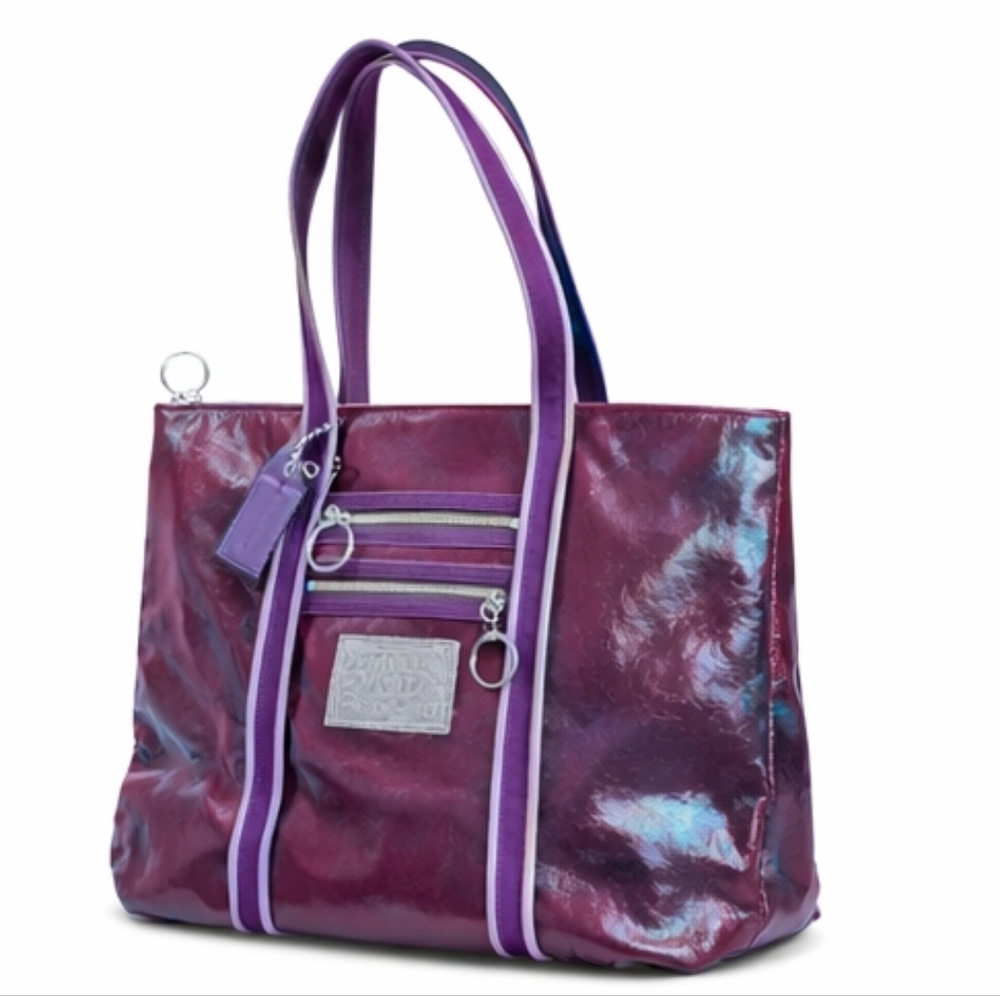 Coach Poppy Glam Patent Leather Tote in Gorgeous Purple/Burgandy - Picture 2 of 7